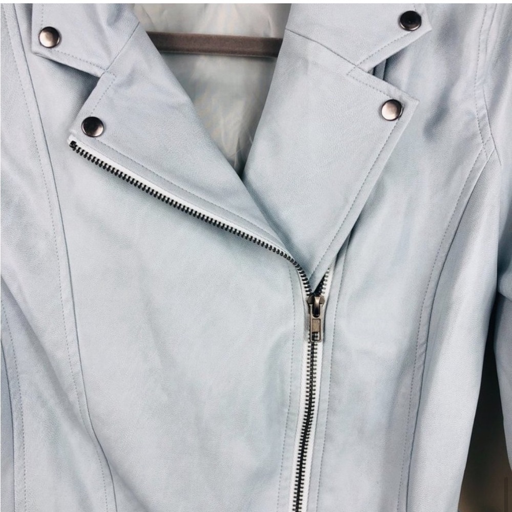 Wild Honey Women Light Blue Vegan Leather Moto - Picture 9 of 13
